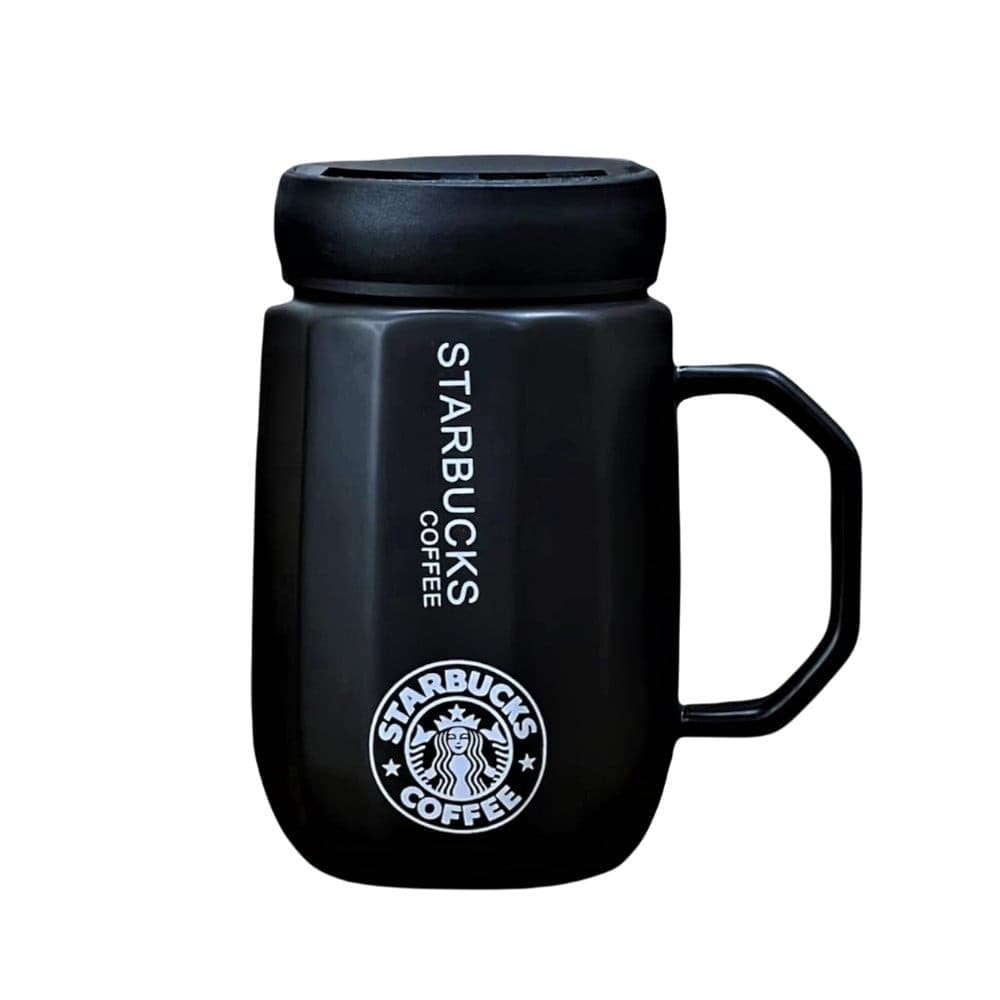 Krujka Starbucks qapaqlı, keramika, qara - grnsmehsul31