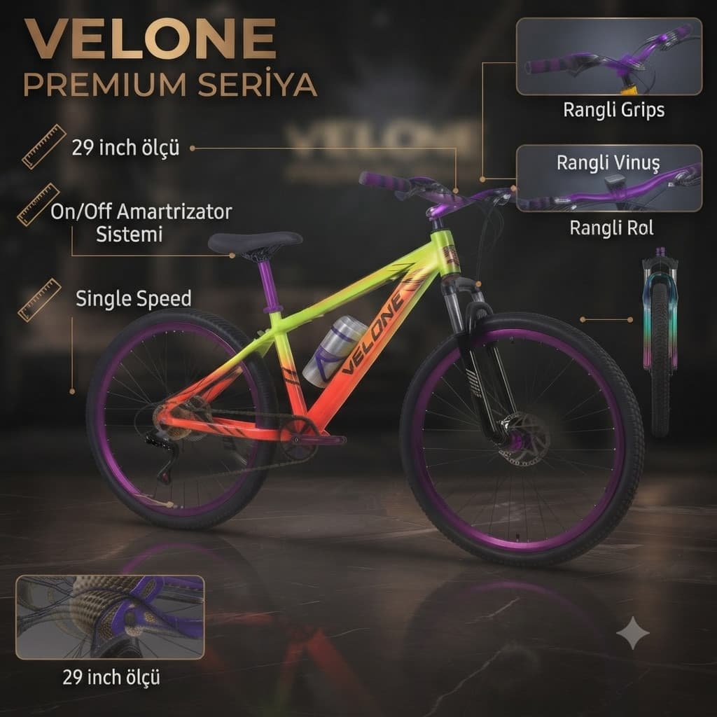 Dağ velosipedi Velone, (29, narıncı)