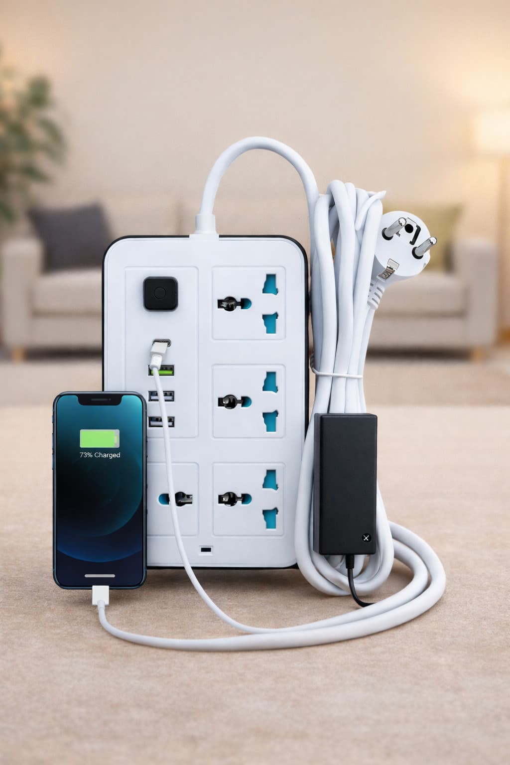 Uzadıcı Power97 3 USB/1 Type-C White — şəkil 2