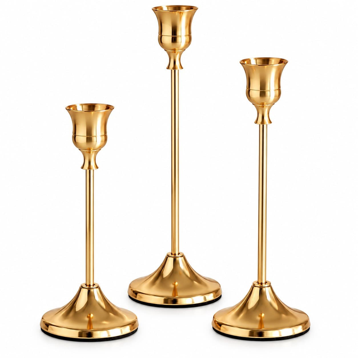 Şamdan dəsti 5538, metal, qızılı, 3 əd