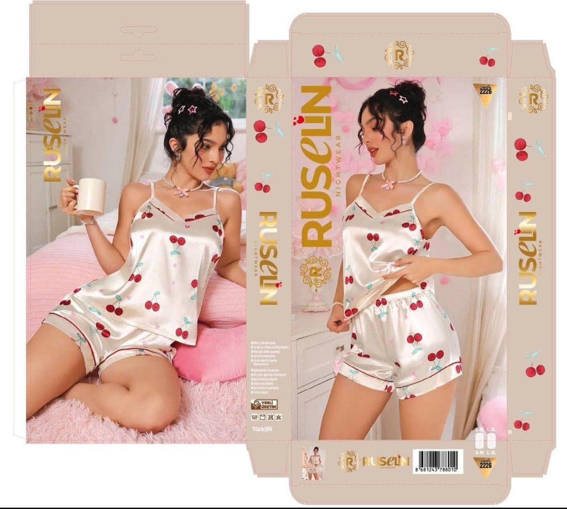 Qadınlar üçün şortlu pijama dəsti 2851975, satin, ağ, ölçü S/M — şəkil 2