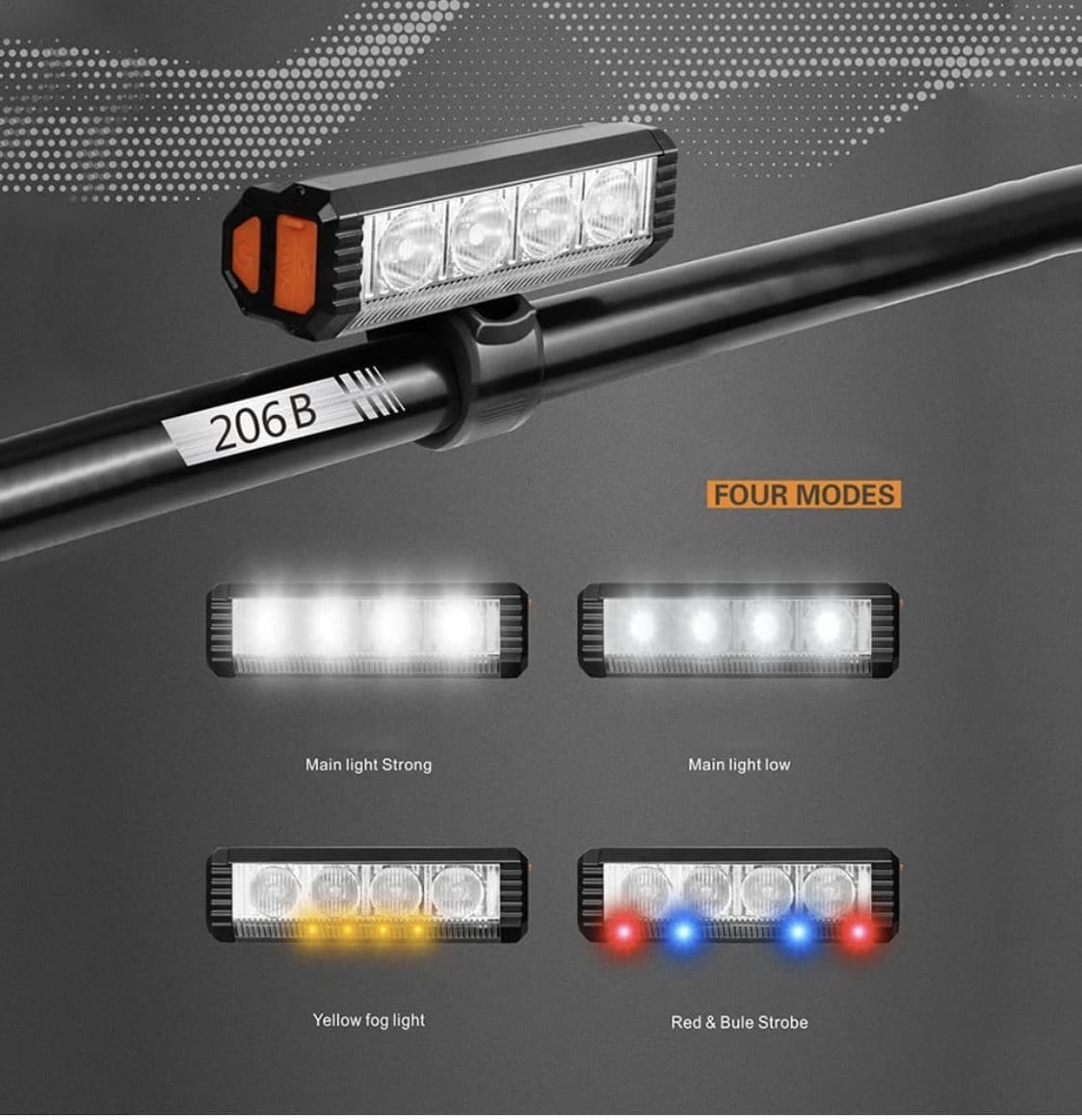 Velosiped fənəri Power Bank USB Ppower97 dəmir korpus — şəkil 5