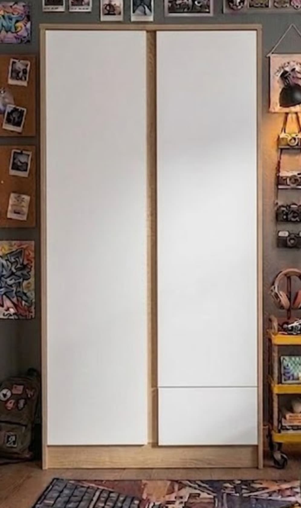 Döşəməüstü dolab, Laminat, Sonoma/Ağ, 180x75x50 sm