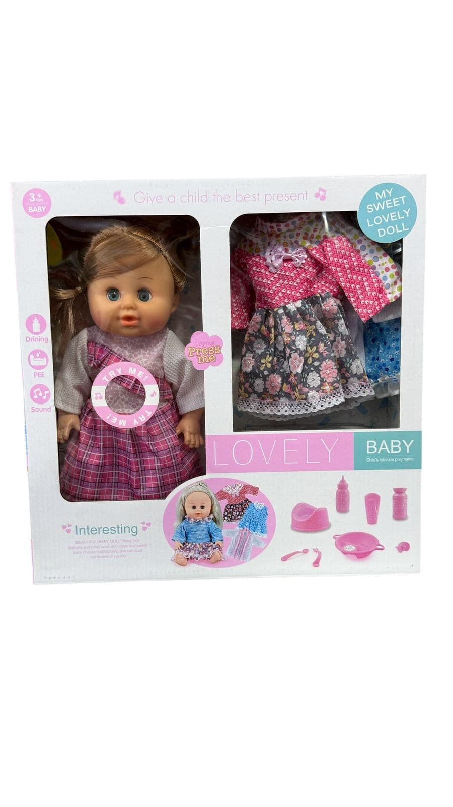 Kukla Lovely Baby, plastik, 35 sm