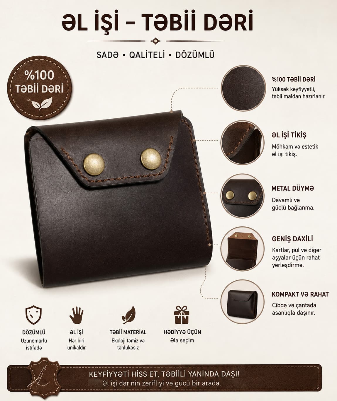 Pul kisəsi No brand, Kartlıq, Tünd qəhvəyi, Dəri, 10.5 sm — şəkil 5