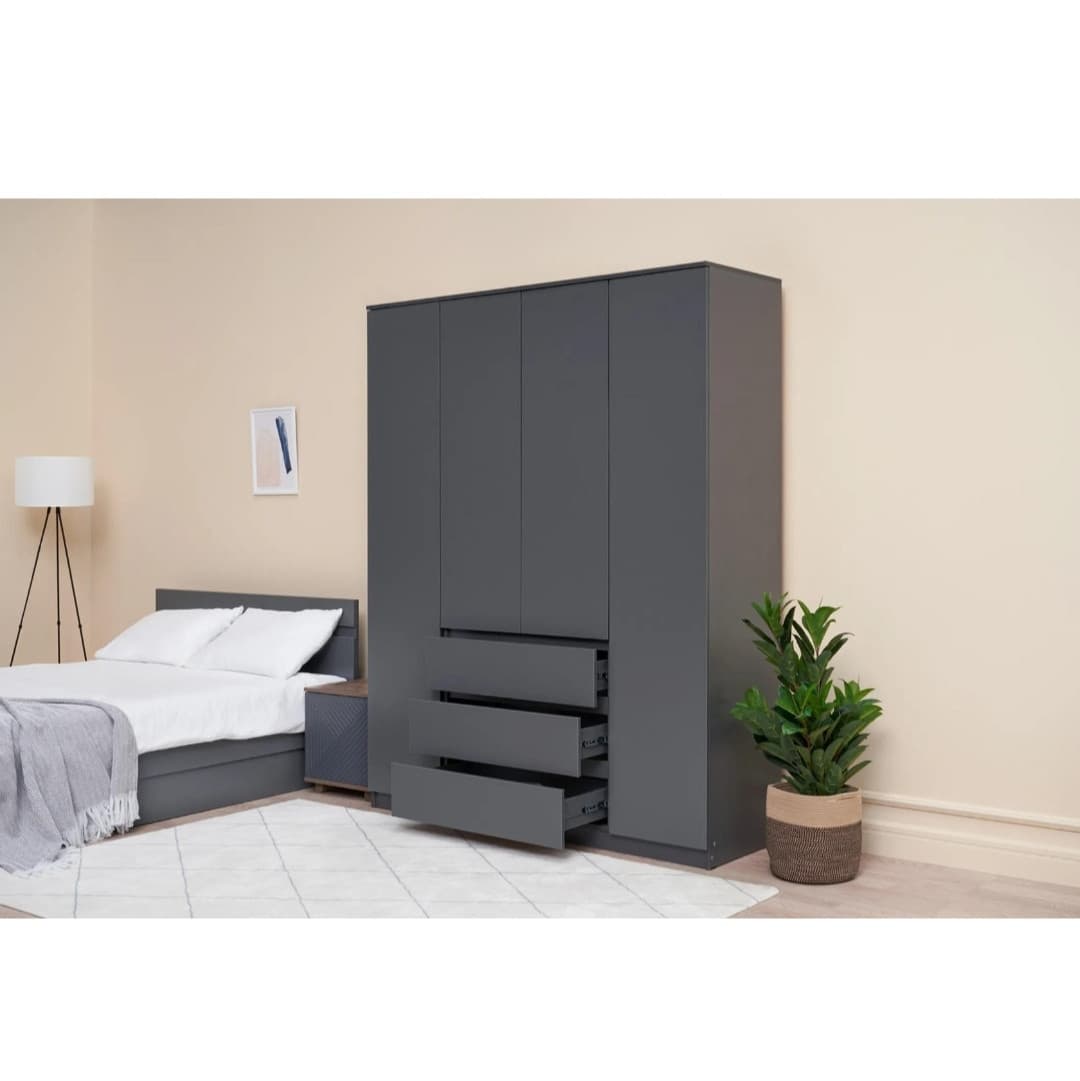 Şkaf SO74, laminat, antrasit, 50x160x200 sm — şəkil 3