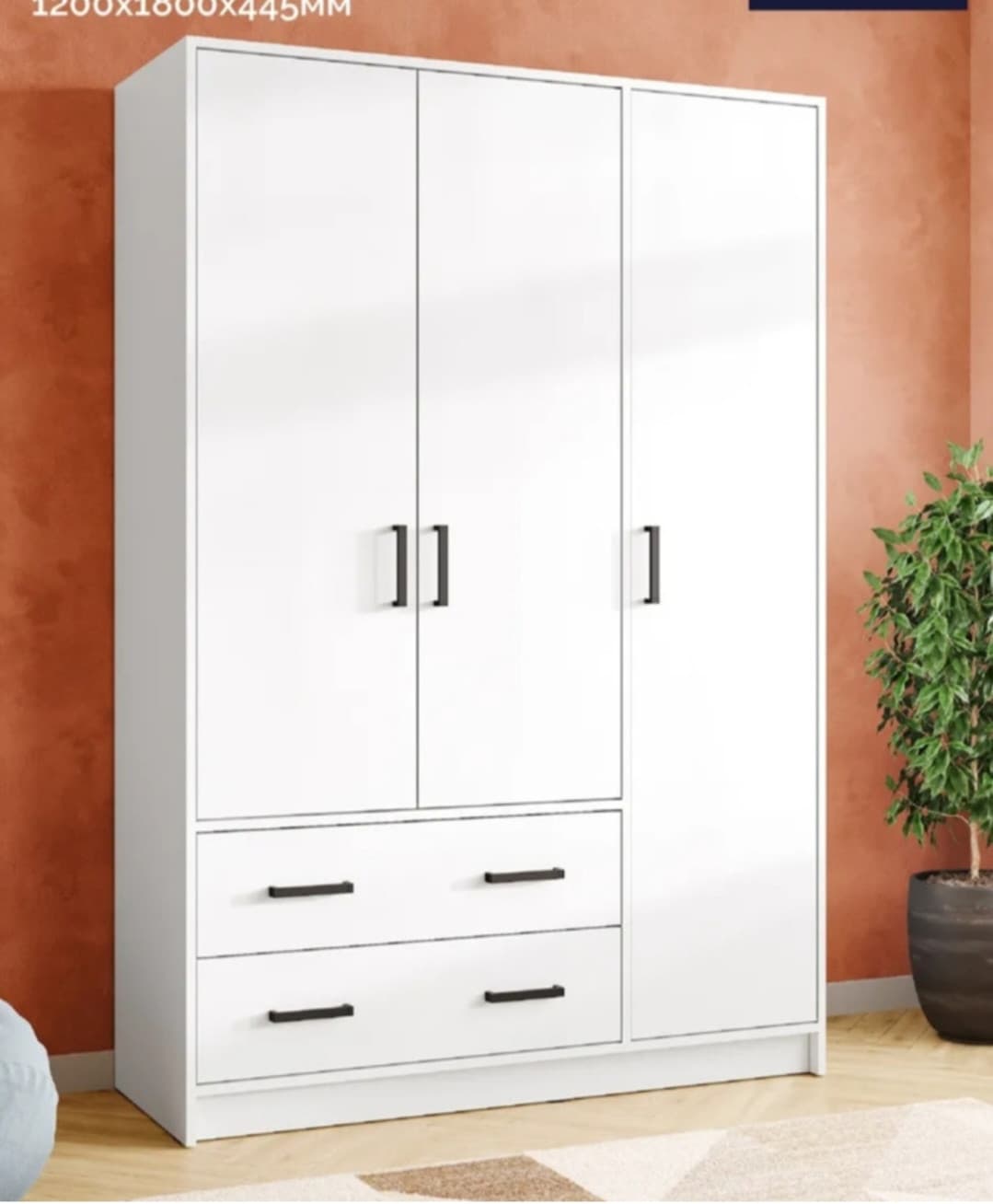 Şkaf 2566300, laminat, ağ 180x120x45 sm