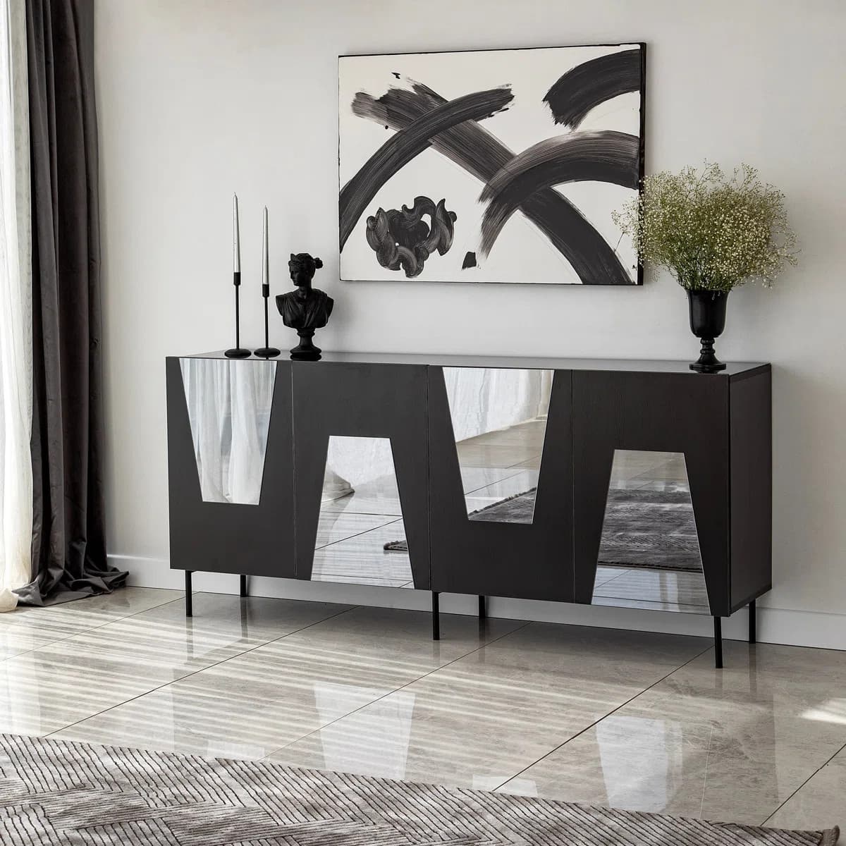 Tv üçün tumba Elegant Wood ZARR224, laminat, 180x80x40.3 sm — изображение 2