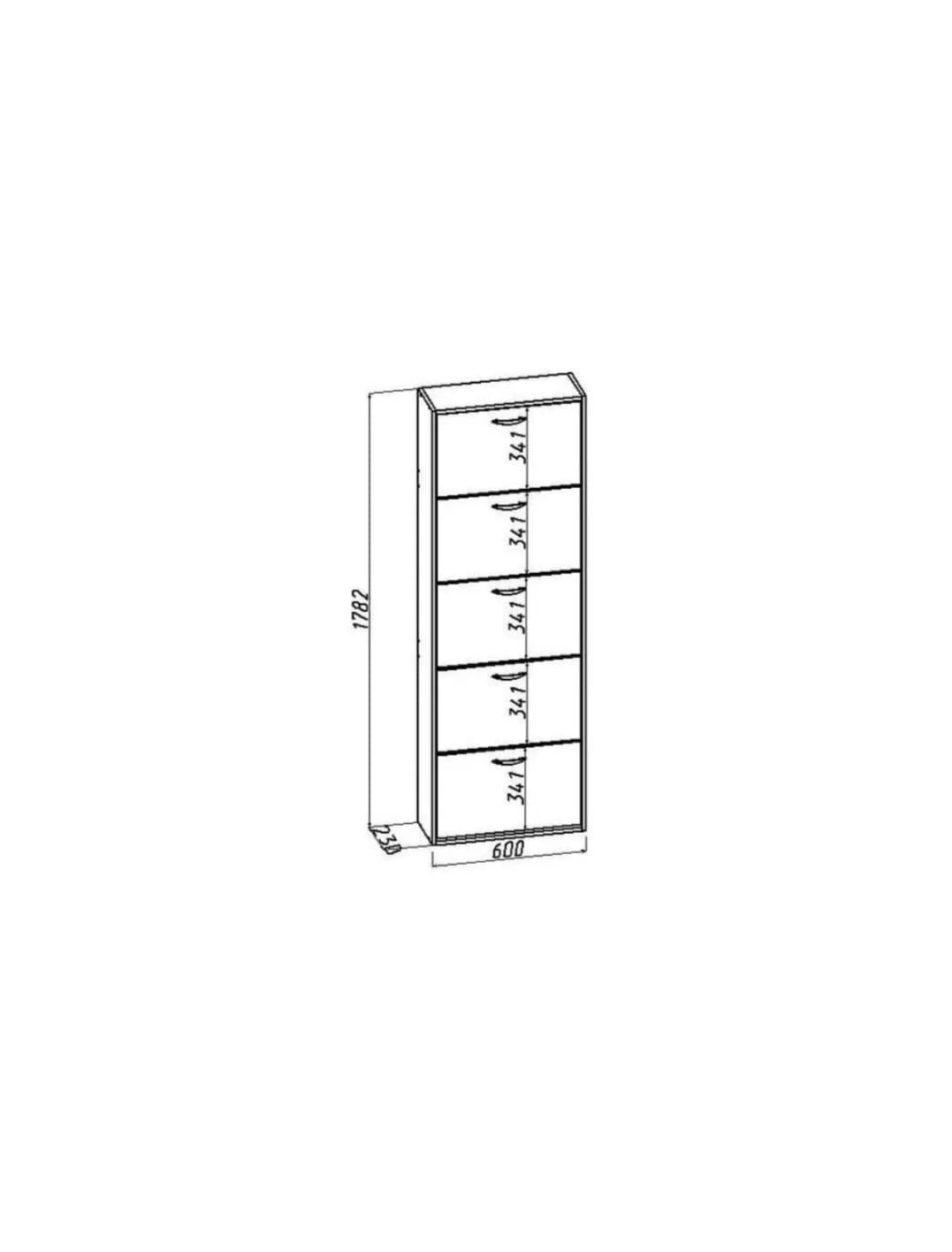 Ayaqqabı üçün stellaj SOS014, laminat, antrasit/votan, 23x60x178.2 sm — изображение 3