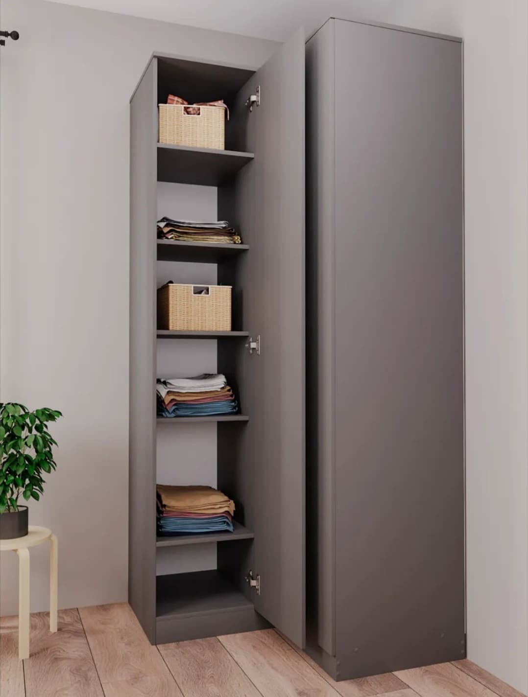 Şkaf Dolab SO0026, laminat, antrasit, 210x95x50 sm — изображение 2