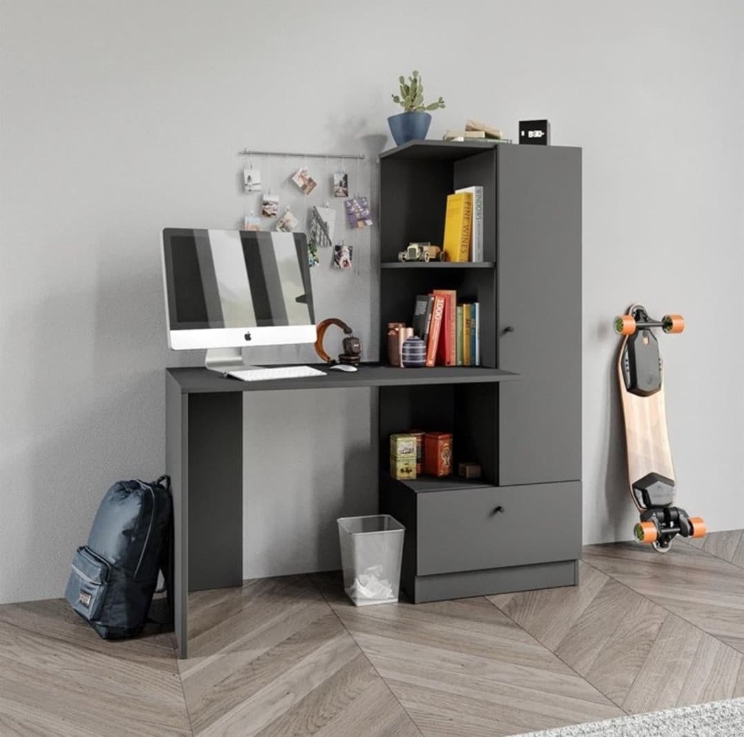 Yazı masası SO0036, laminat, 150x120 sm, antrasit