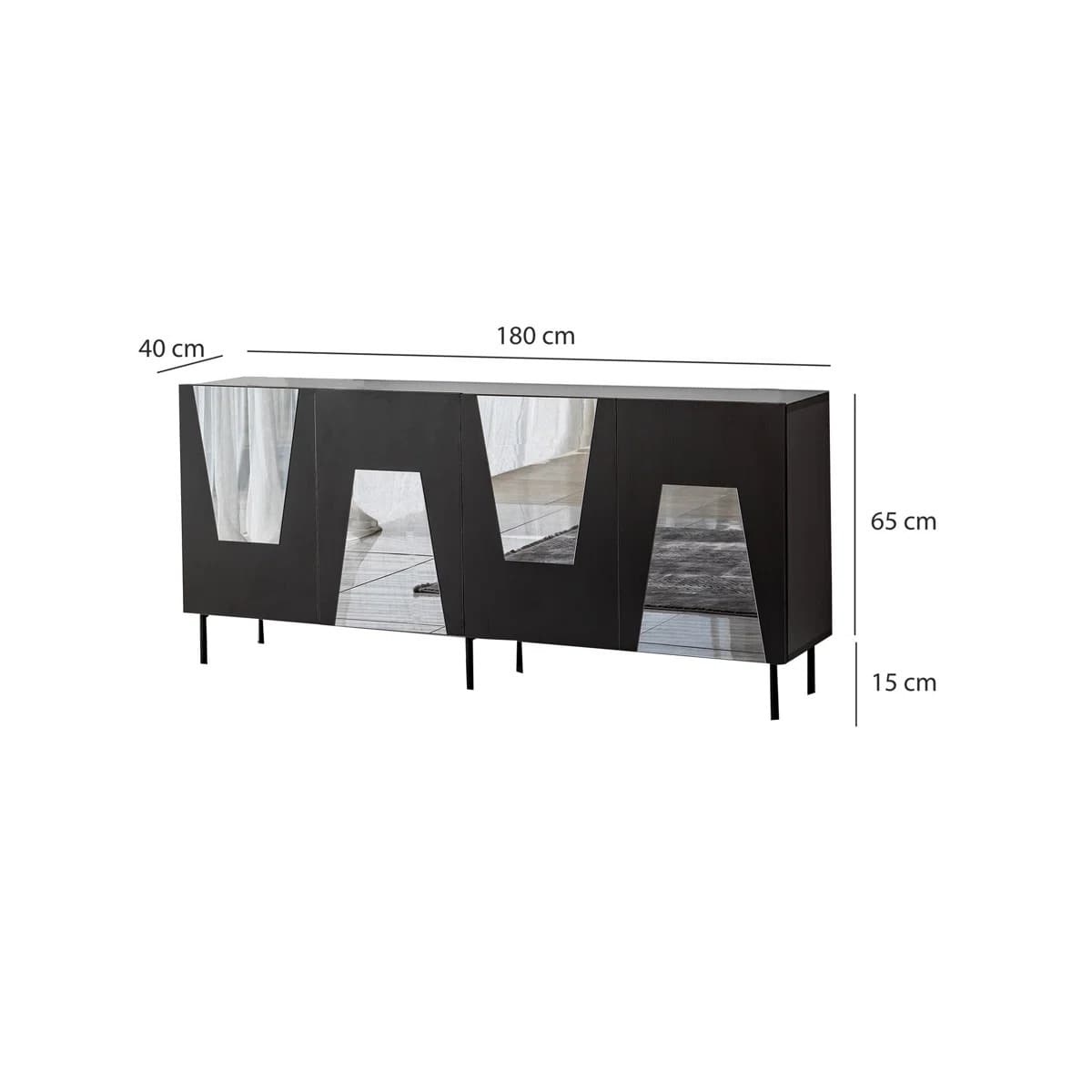 Tv üçün tumba Elegant Wood ZARR224, laminat, 180x80x40.3 sm — изображение 7