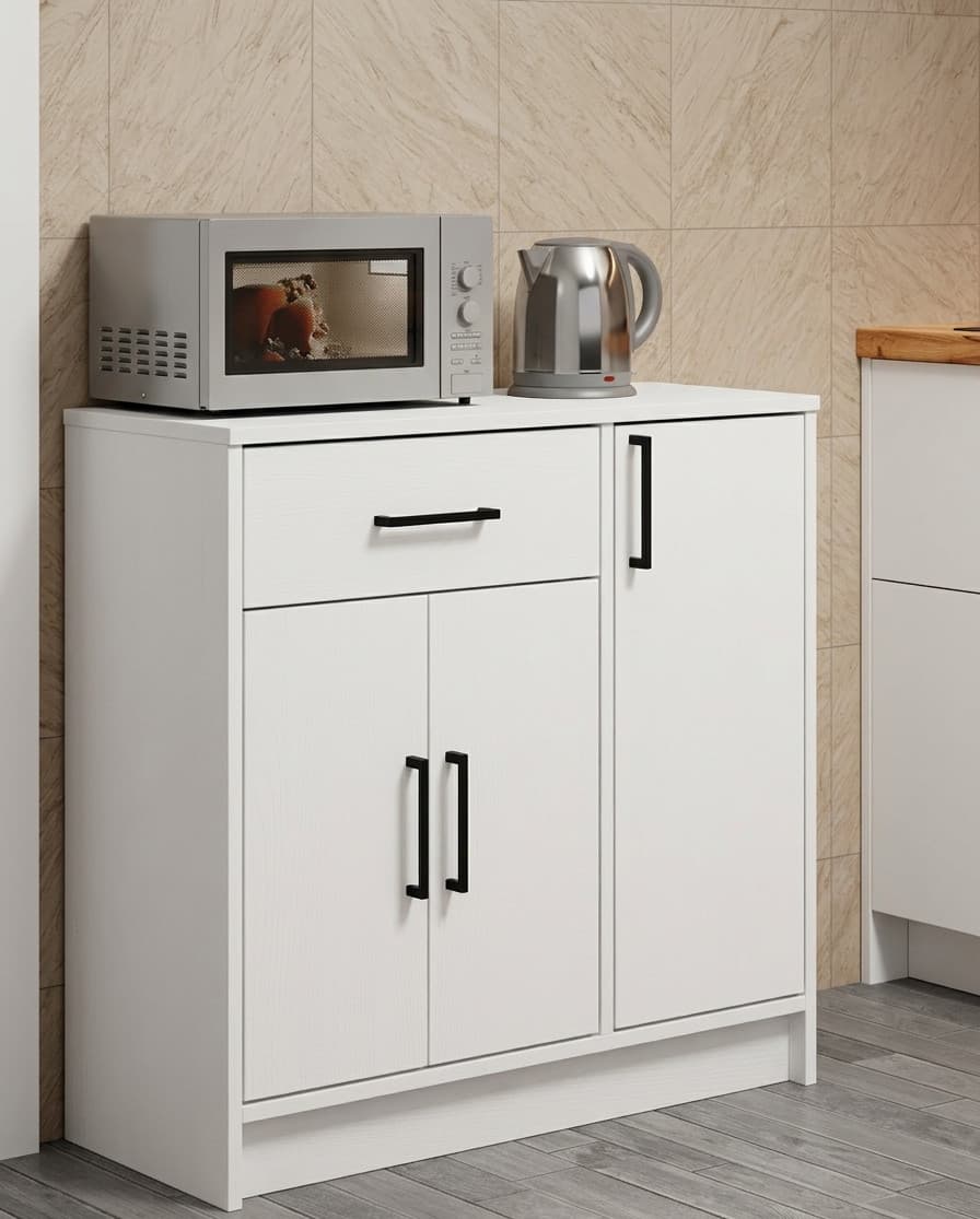 Mətbəx üçün komod MB1, laminat, ağ, 75x30x73 sm
