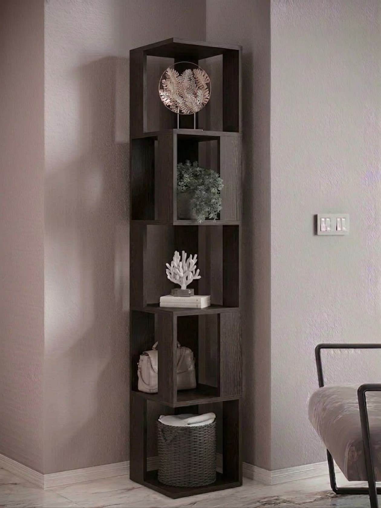 Stellaj, Laminat, Venge, 180x35x35 sm