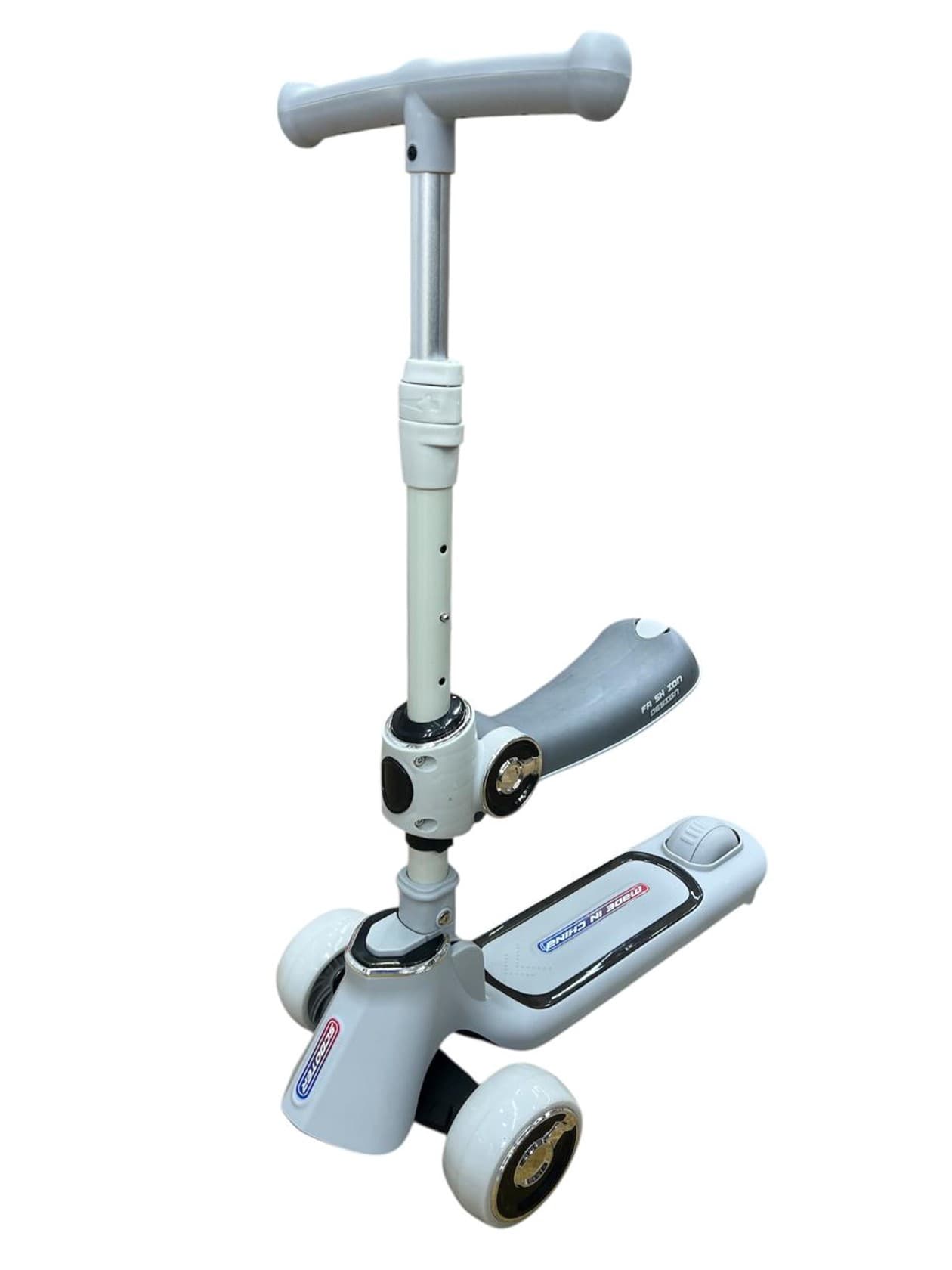 Uşaq samokatı 5237_588-1B, oturacaqlı, bluetooth-la, boz