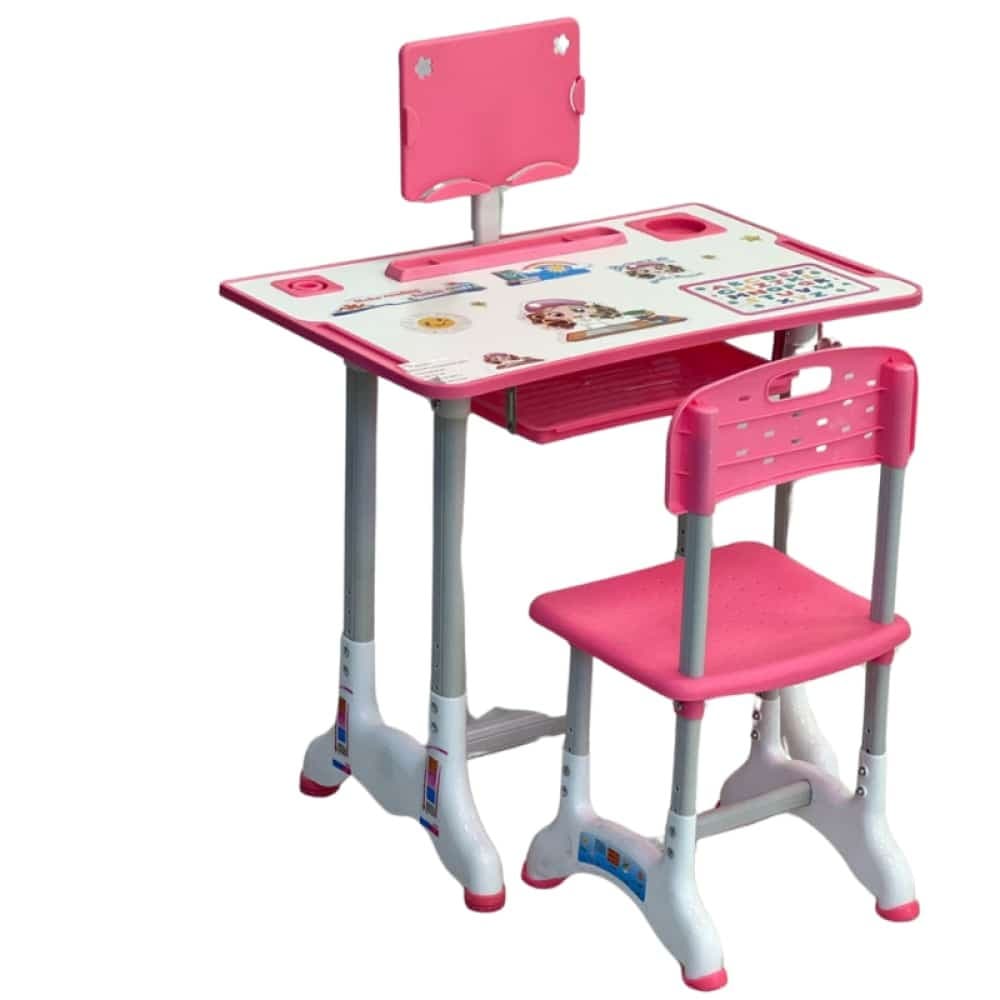 Uşaq yazı masası və stul dəsti SNC11C, 68x68 sm, çəhrayı