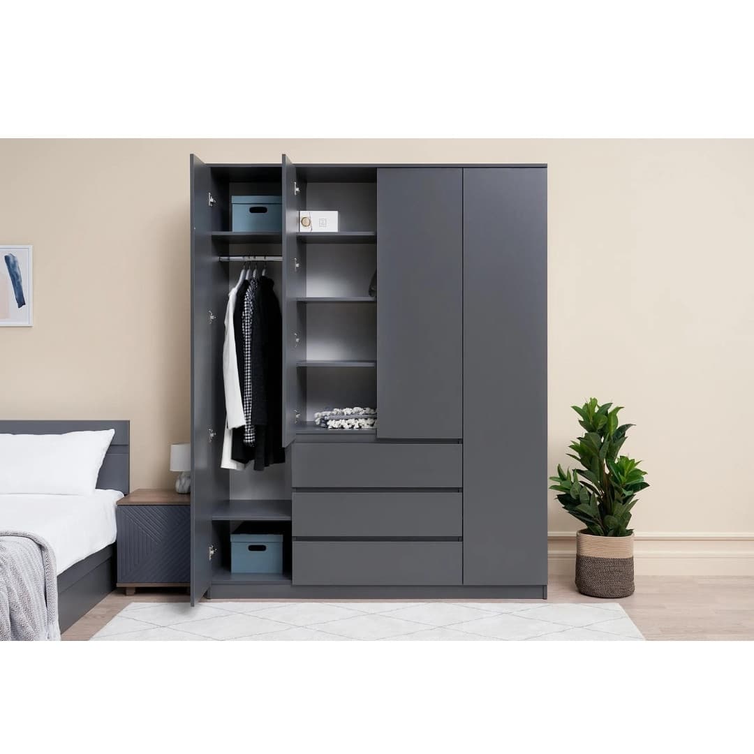 Şkaf SO74, laminat, antrasit, 50x160x200 sm — şəkil 5