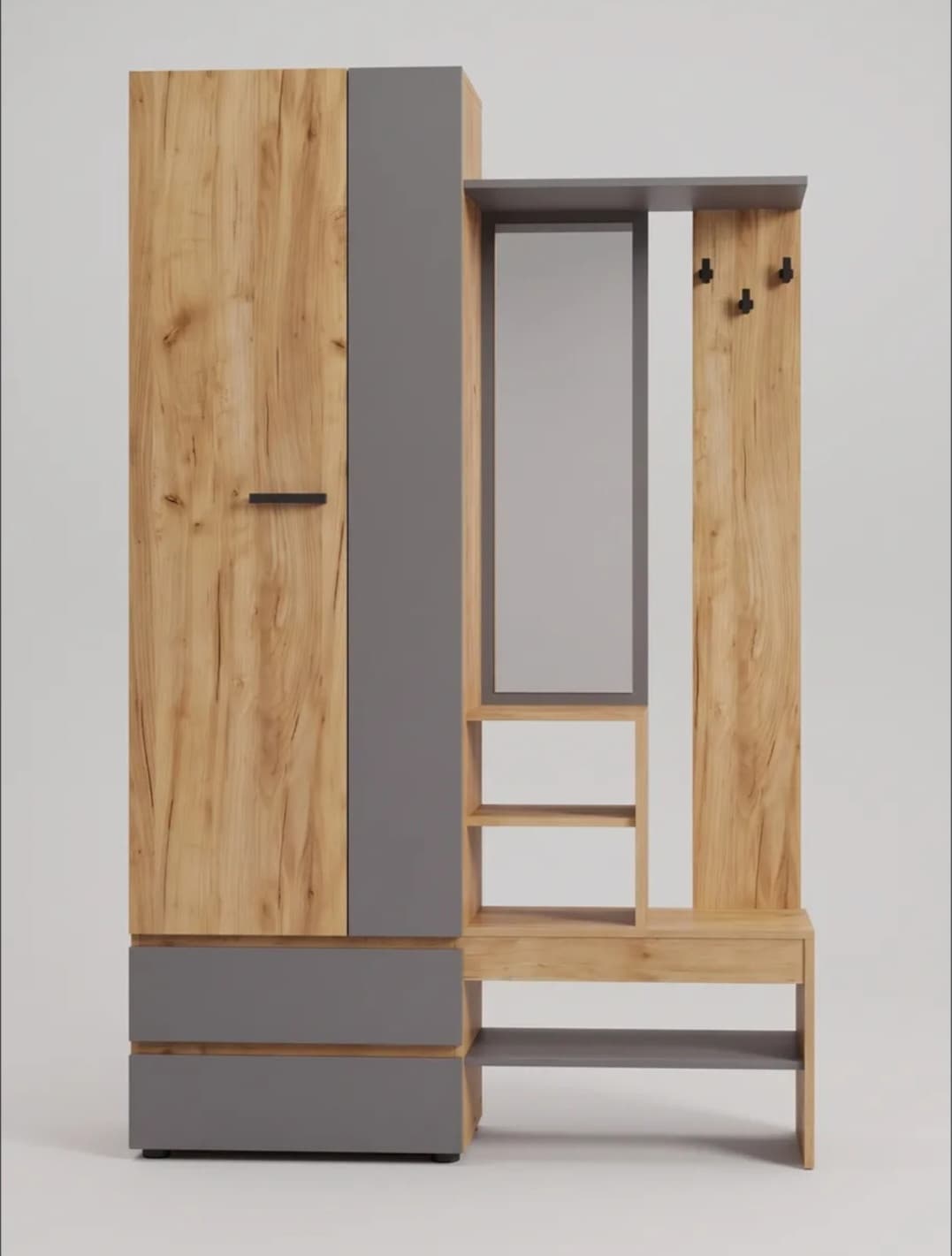Şkaf, laminat, antrasit/bej, 203x121x36 sm — image 9