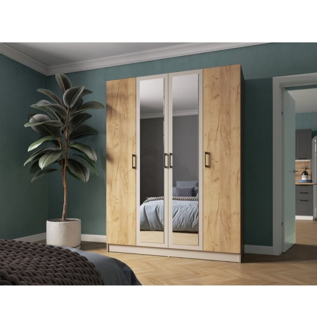 Şkaf SO77, laminat, krem/votan, 50x160x230 sm