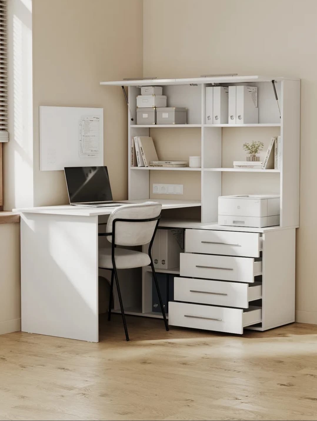 Yazı masası SO021, ağ, laminat, 60х155х135/120 sm — изображение 2
