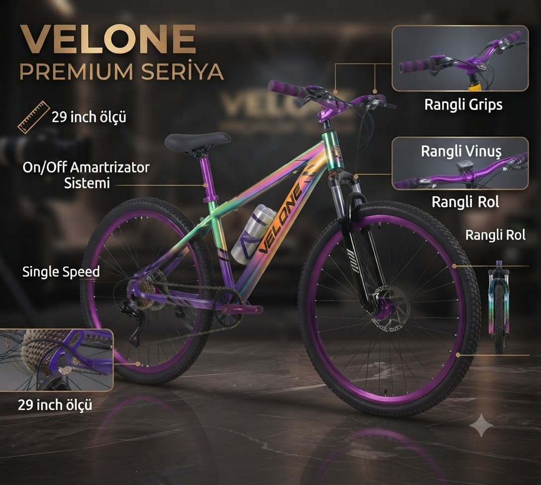 Dağ velosipedi Velone, (29, çəhrayı)