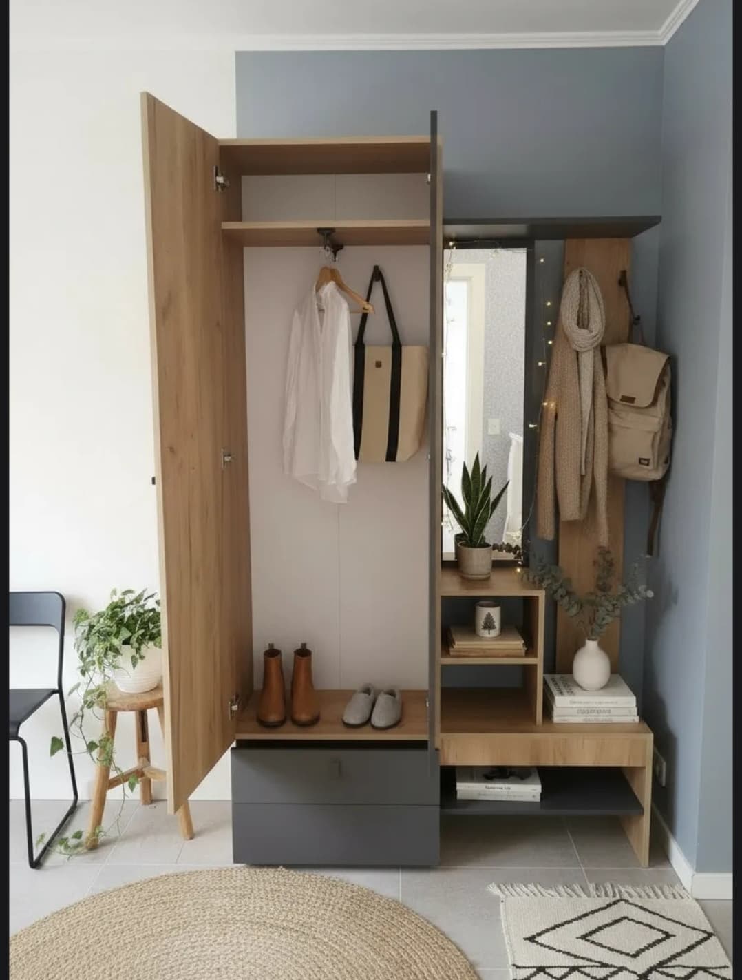 Şkaf, laminat, antrasit/bej, 203x121x36 sm — image 8