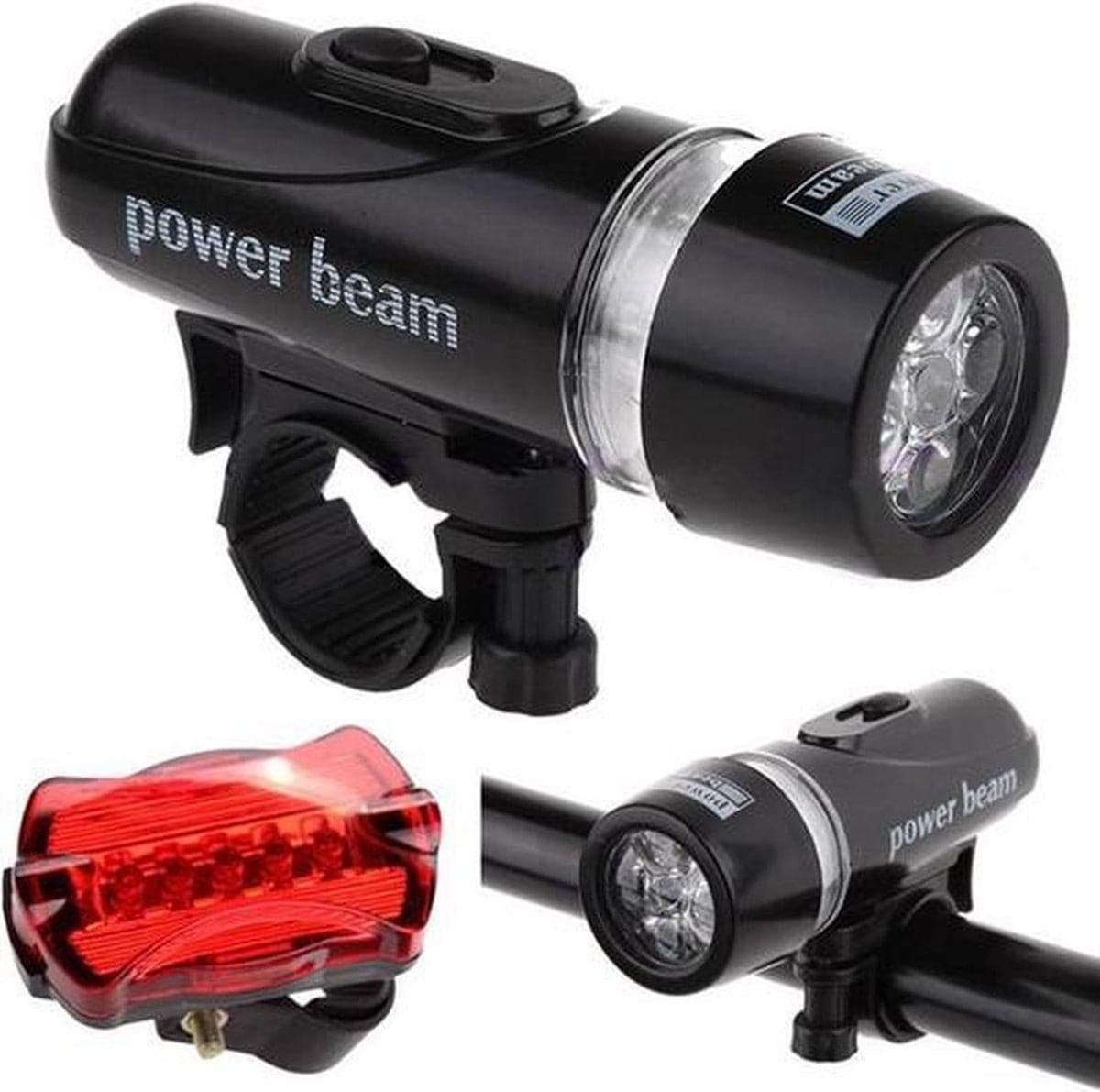 Velosiped fənərləri dəsti: ön (fara) və arxa (stop-siqnal) Power Beam