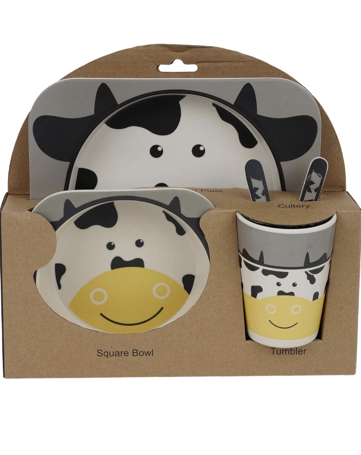 Uşaqlar üçün bəslənmə qabı dəsti Cow, keramika, 5 əşya — şəkil 2