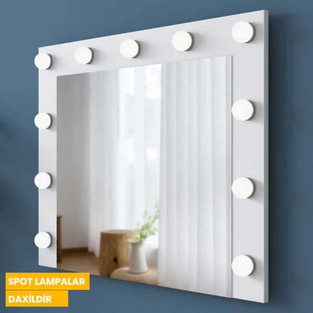Makiyaj masası s012, laminat, ağ, 45x120x150 sm — изображение 2