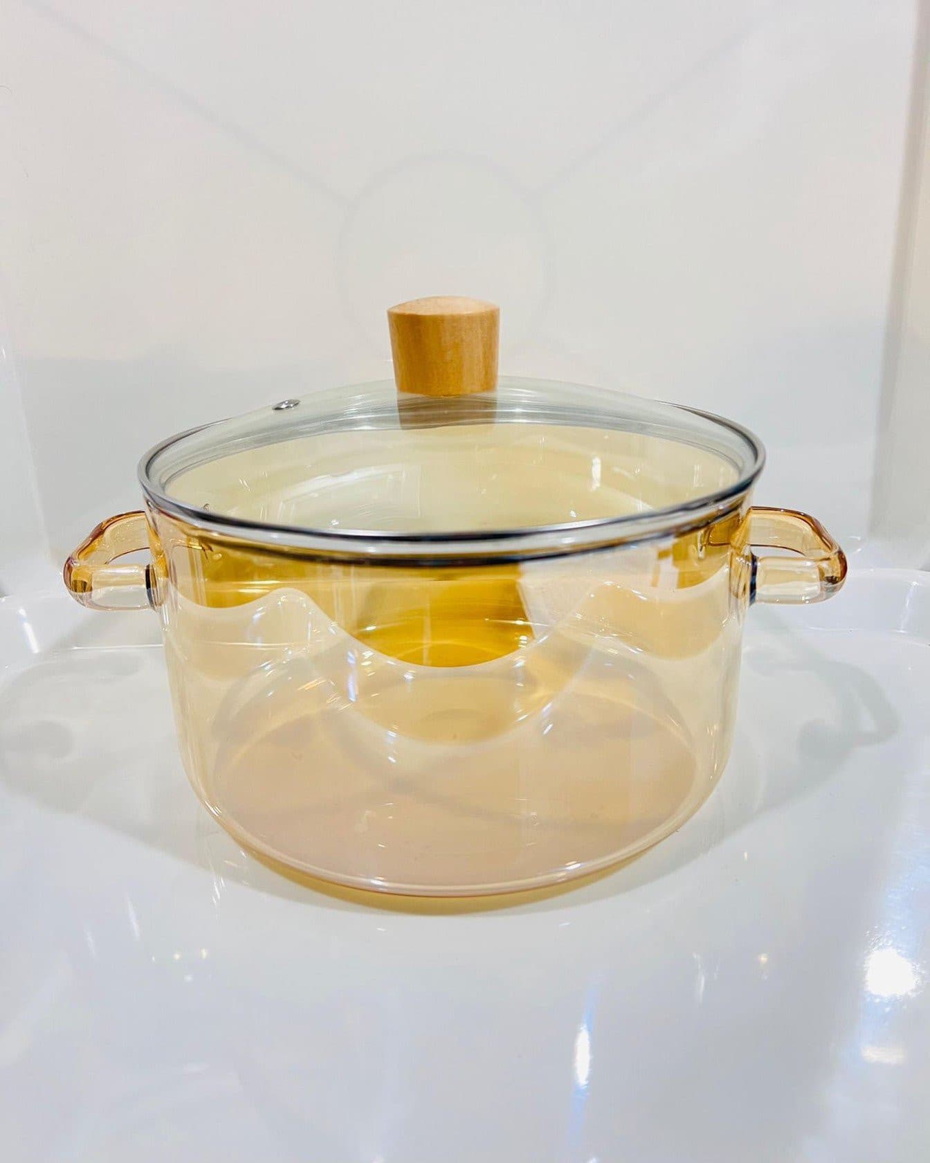 Qazan, 3.2 l, şüşə, qapaqla, qızılı - GR_48