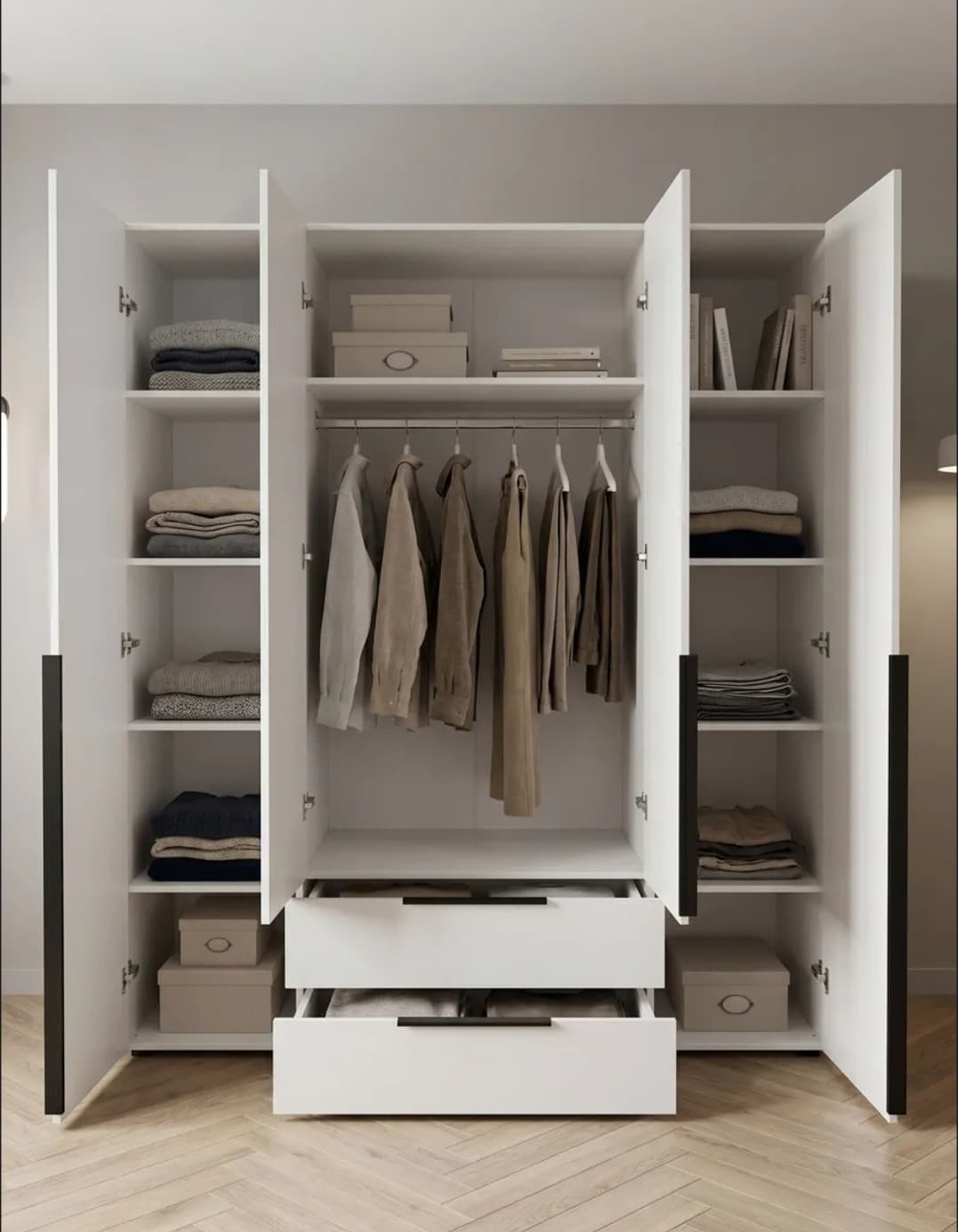 Döşəməüstü dolab SO 00109, laminat, ağ, 203x180x50 sm — image 2