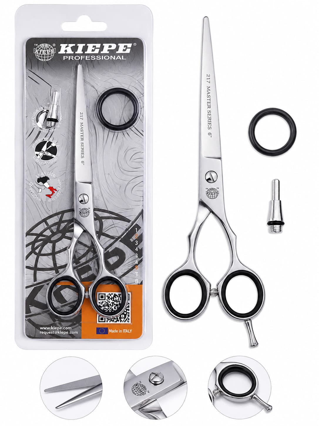 Saç kəsimi üçün qayçı KIEPE Professional 217 Master Series 6”, paslanmayan polad, gümüşü
