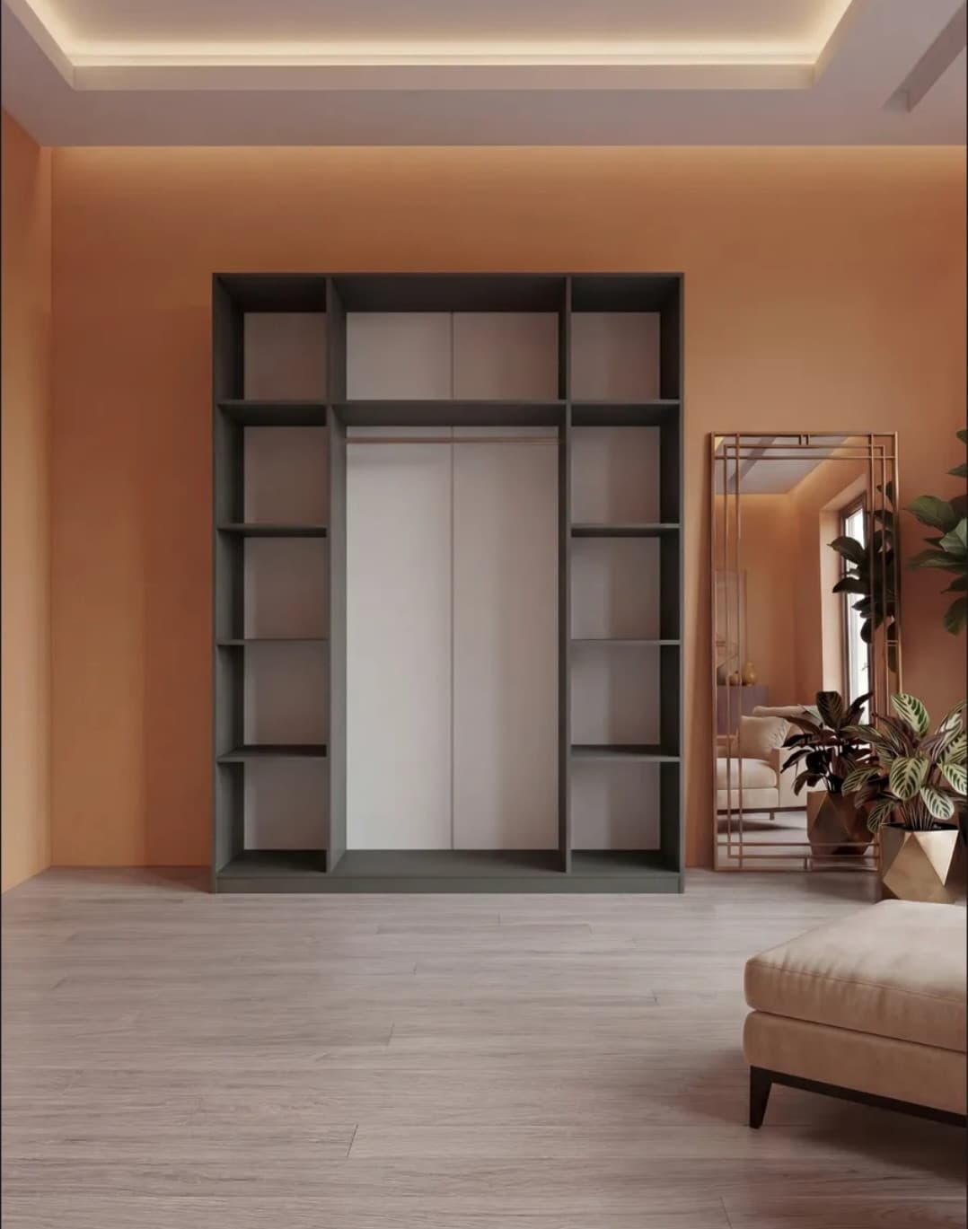 Döşəməüstü dolab, laminat, antrasit, 200x160x51 sm — image 5