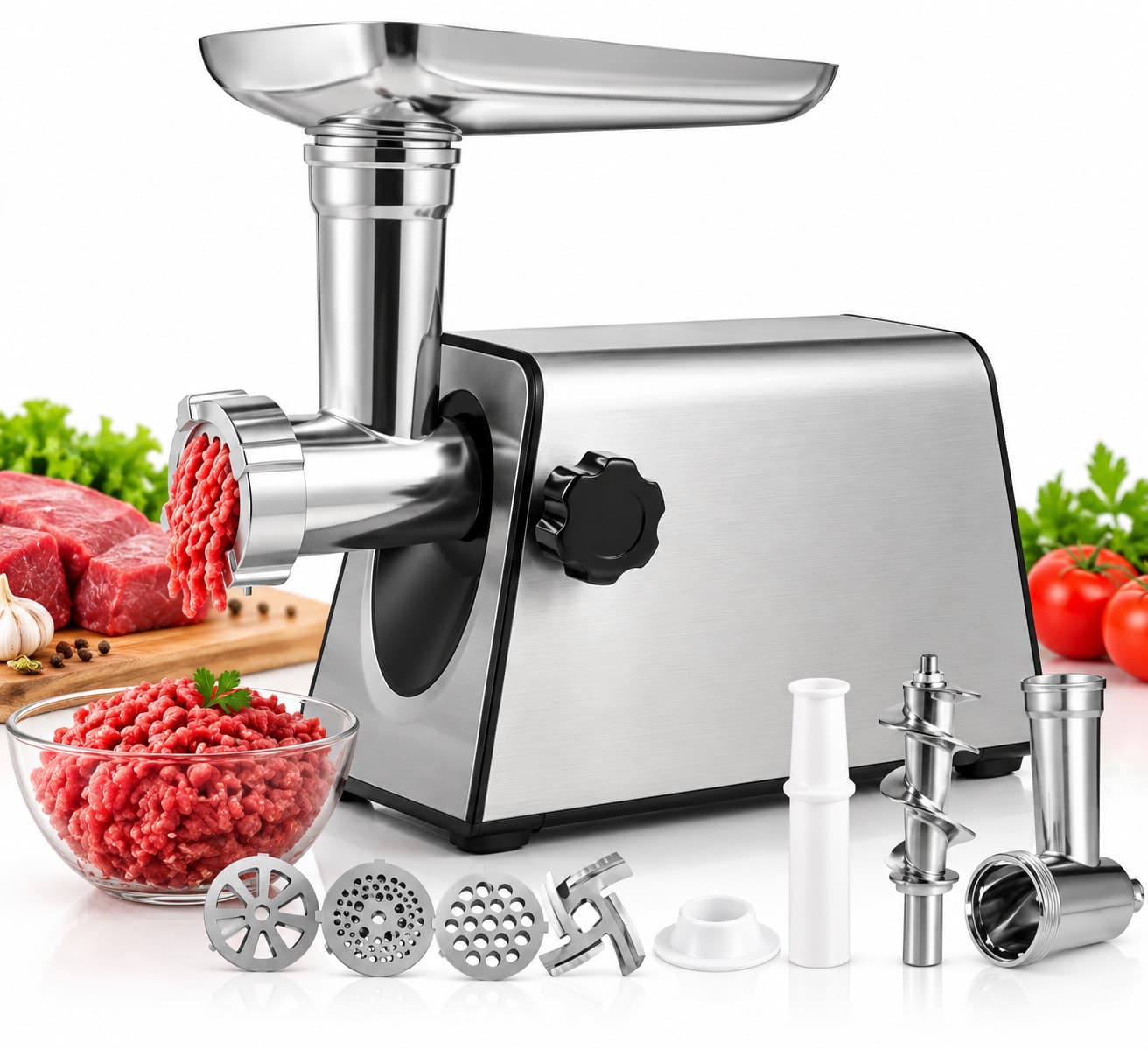 Ətçəkən maşın No brand, 3800 Vt, 1.5 kq/dəq, gümüşü