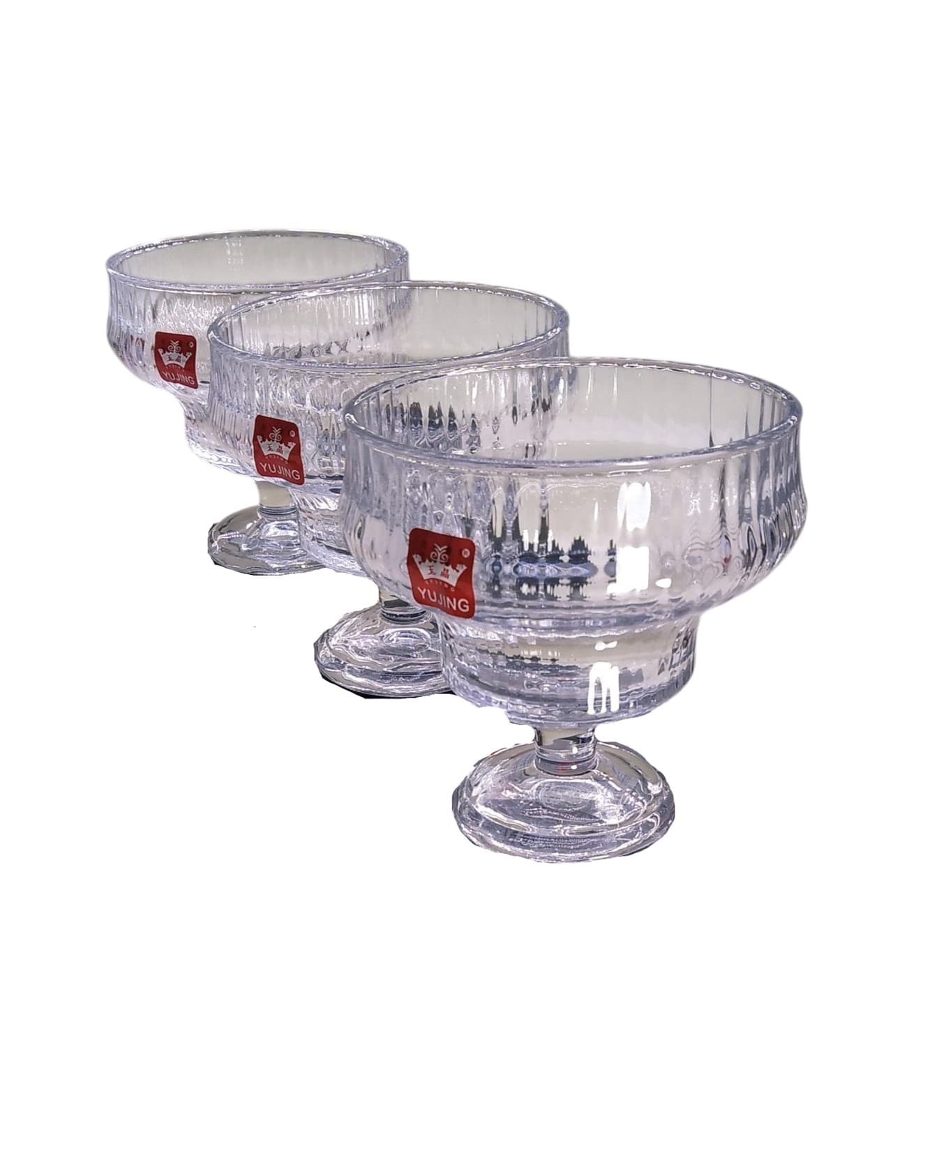 Dondurma qabı dəsti Yujing Glass Ware YJZJ-6804-1, 3 əd, şəffaf
