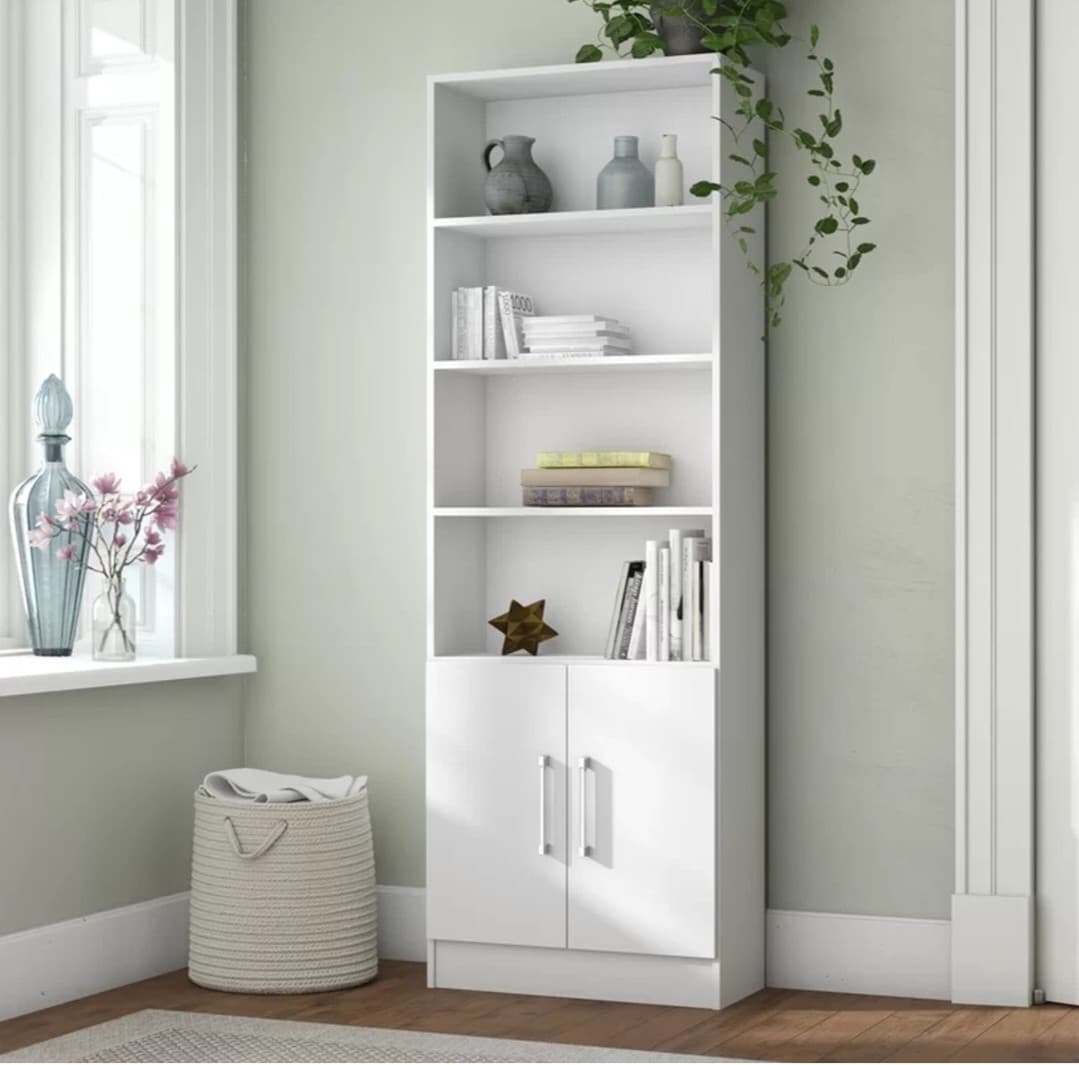 Kitablar üçün şkaf SO002, laminat, ağ — изображение 2