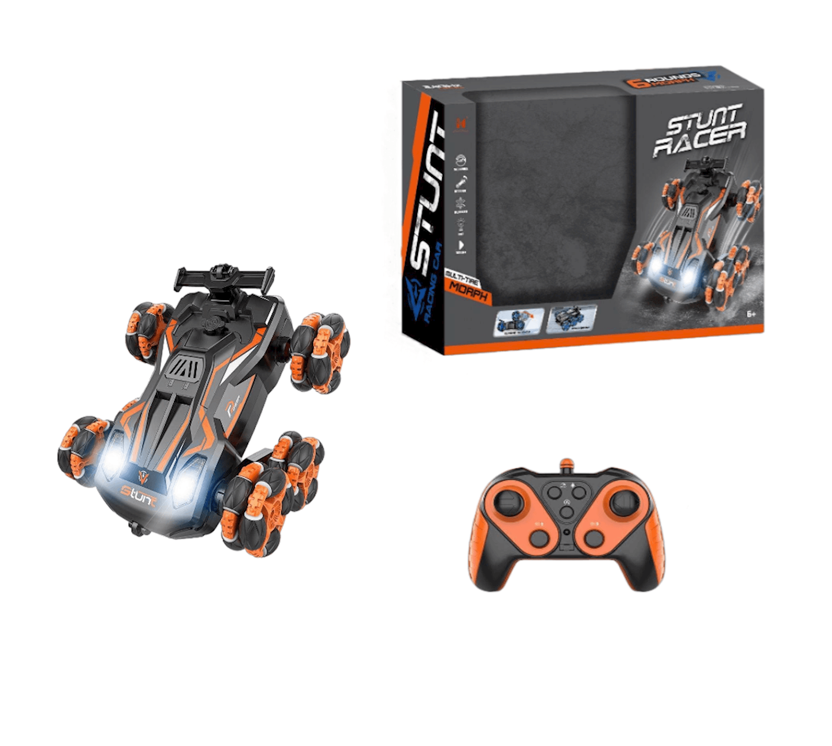 Radio ilə idarə olunan maşın 2.4G RC Stunt Car C060-1, 6+ yaş, narıncı/qara