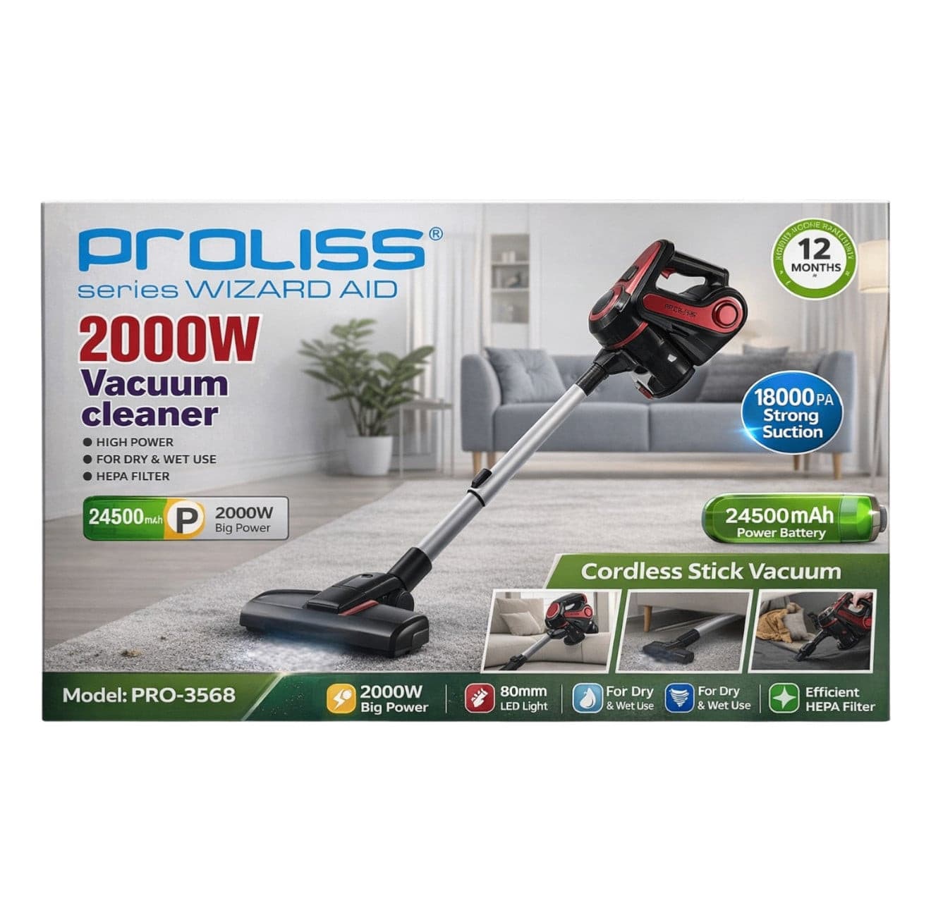 Vertikal tozsoran Proliss PRO-3568, 0.8L