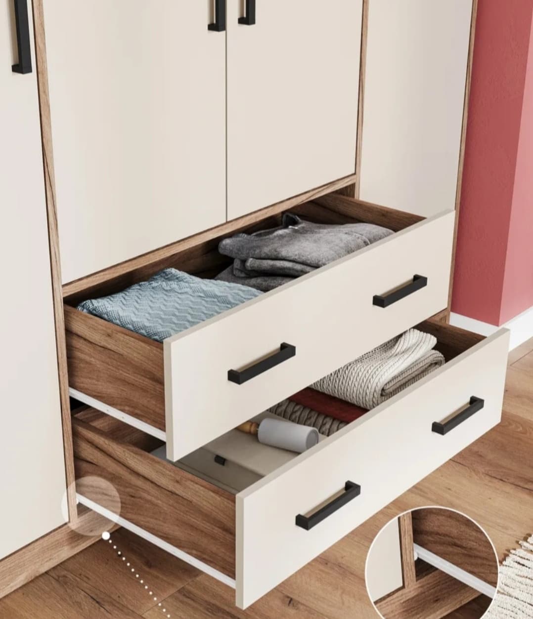Şkaf 2566309, laminat, krem/votan, 180x160x45 sm — image 5