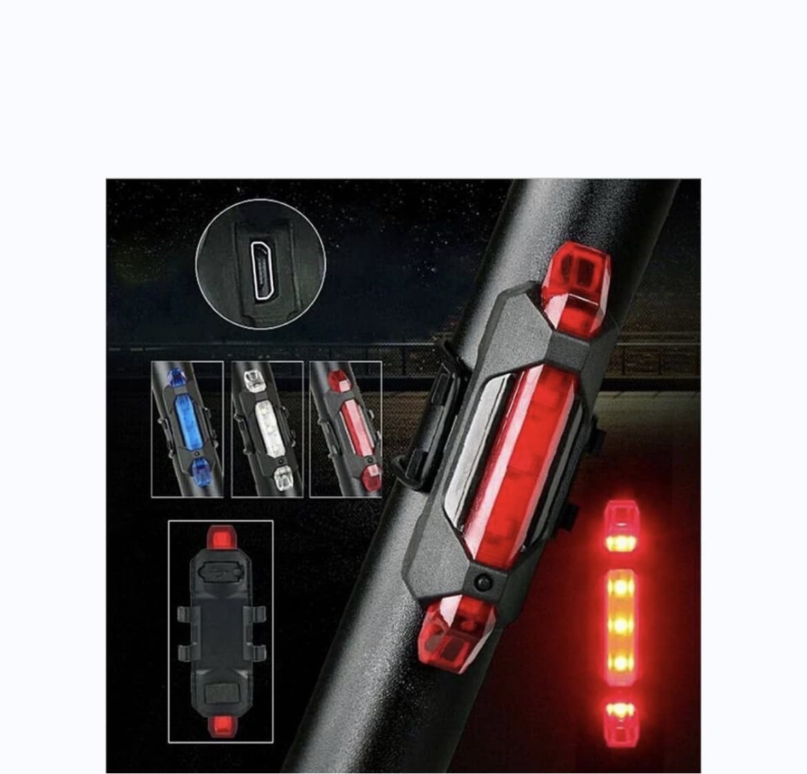 Velosiped arxa işığı USB şarj ilə