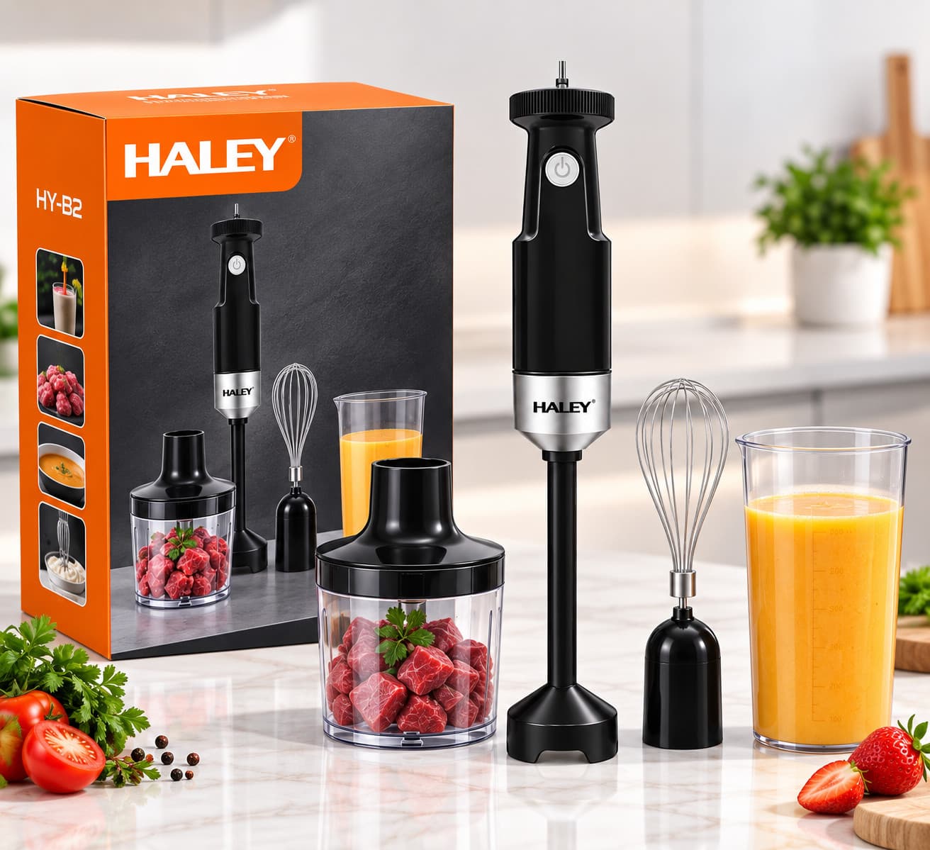 Blender Haley HY-B2, Salınma, 1200 Vt, 0.7 L, Qara