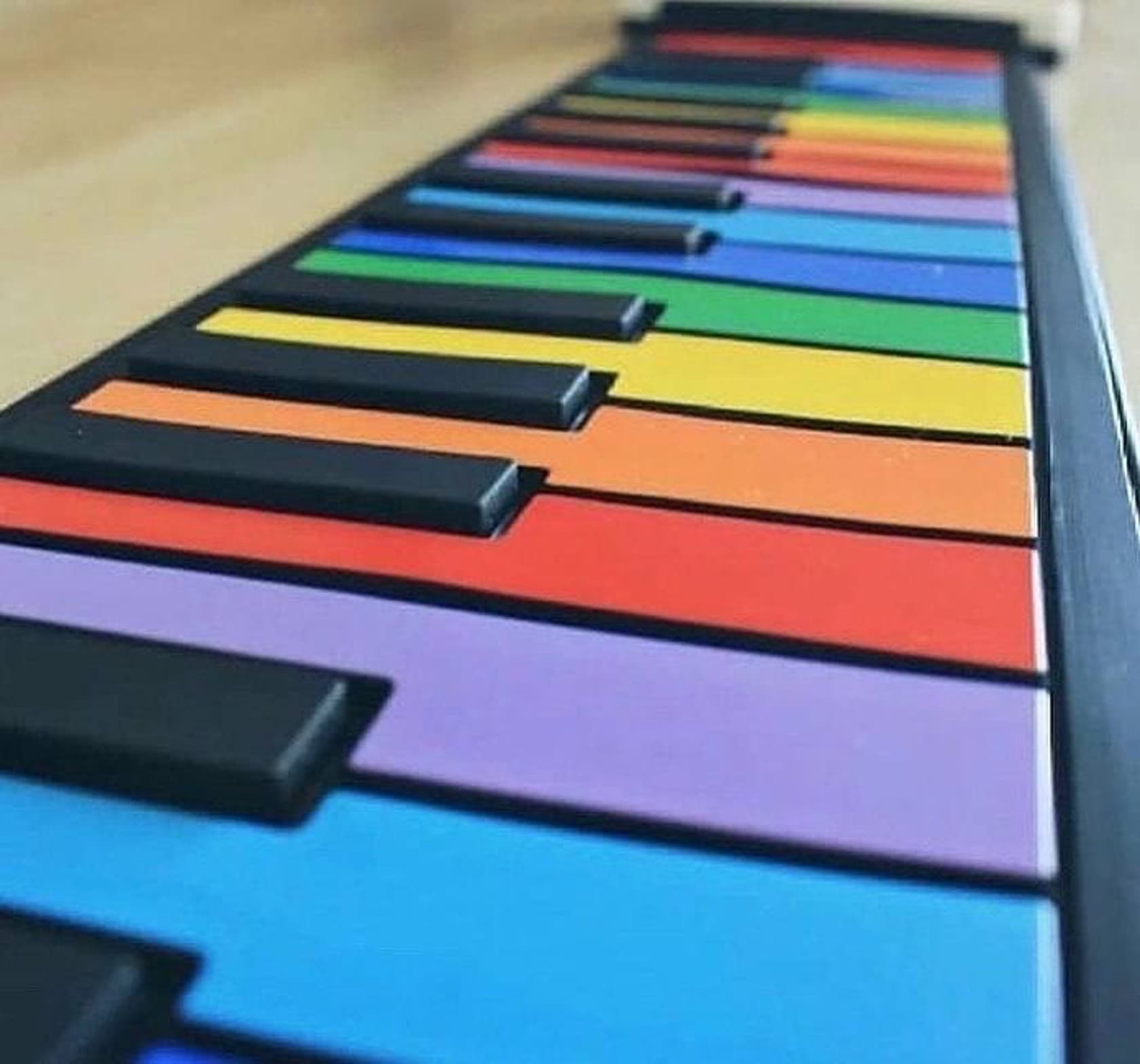 Elastik piano uşaq üçün, rəngbərəng, 81x14 sm — şəkil 2