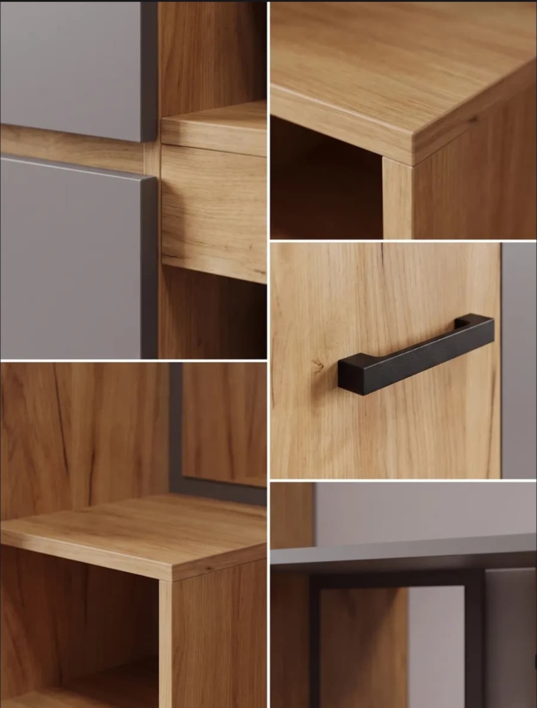 Şkaf, laminat, antrasit/bej, 203x121x36 sm — image 4