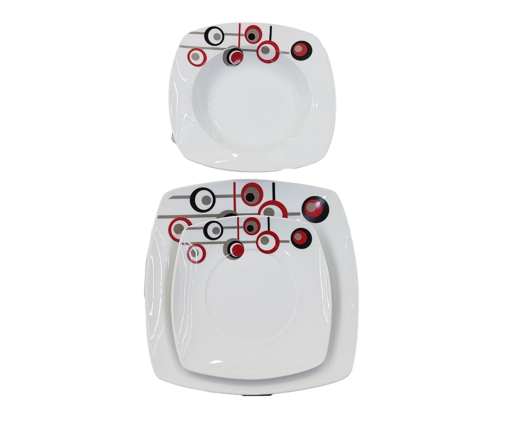 Boşqab dəsti PC-0069, ağ, 3 əd